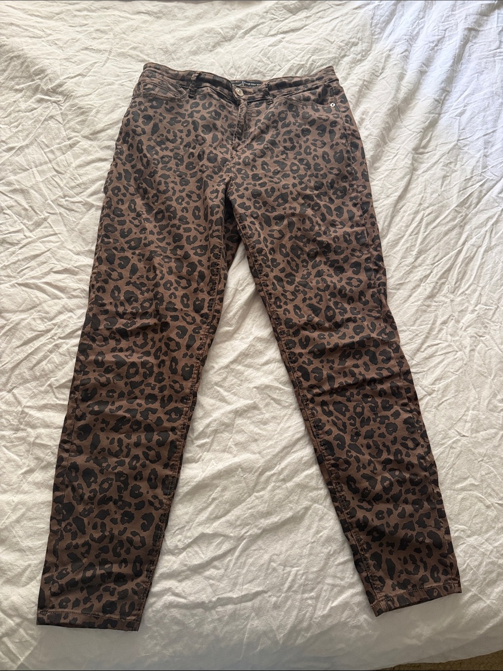 stradivarius Leopard Print Skinny Jeans in Brown and Black